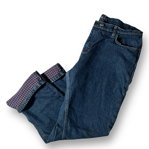 CABELA’S Women’s Flannel-Lined Relaxed Fit Straight Leg Denim Jeans Plus 16 - Picture 1 of 8